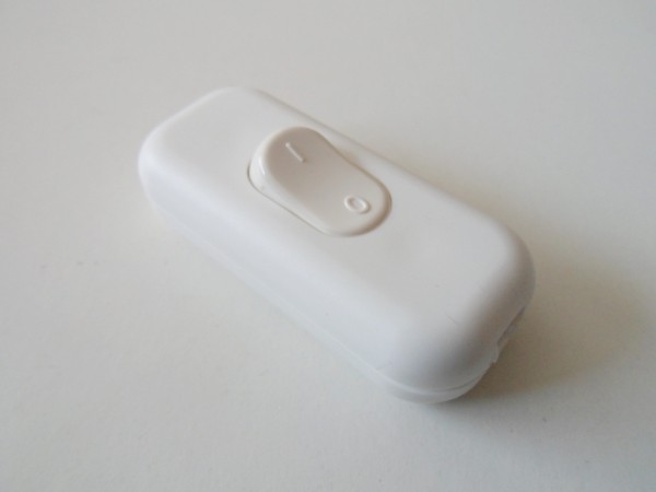 Inline torpedo lamp switch light switch 2 or 3 core white