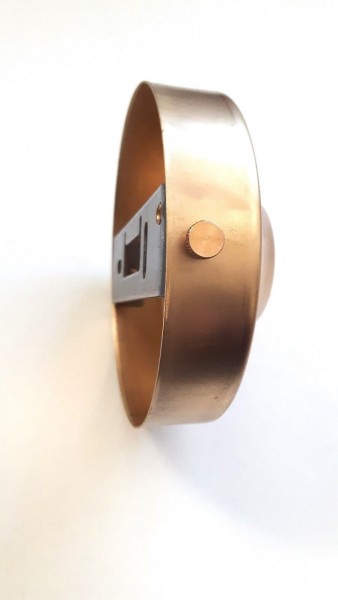 ceiling rose and strap bracket 100mm dia raw unpolished brass 2 screw fixing