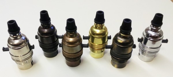 Switched Cord Grip Lampholder Various Finishes B22 Large Standard Bayonet Cap