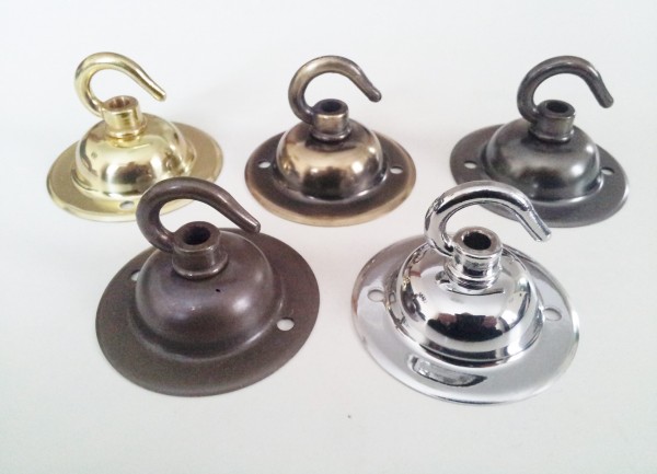 Solid Brass Ceiling Rose Hook Plate 5 finishes