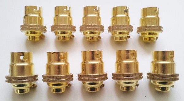 Brass Plated Bulb Holder Lamp Holder BC - B22 PLAIN SKIRT