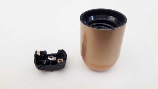 E27 Bakelite lamp holder gold plain skirt