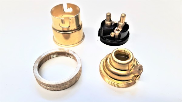 Brass plated Bulb holder Lamp Holder BC B22 PLAIN SKIRT