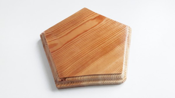 Wooden ceiling pattress manufactured from Pine, pentagon 150mm