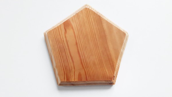 Wooden ceiling pattress manufactured from Pine, pentagon 150mm