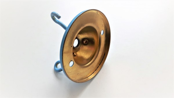 brass 3 hook ceiling plate for light fitting in blue