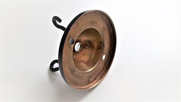 brass 3 hook ceiling plate for light fitting in black