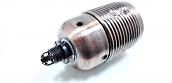 ES E27 Bulb lamp Holder with Shade Rings and cord grip antique Copper