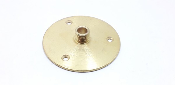 Raw Solid Brass Mounting Plate for Lampholders 10mm thread 50mm wide