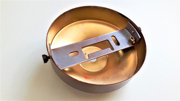 Brown ceiling rose with open hook and bracket