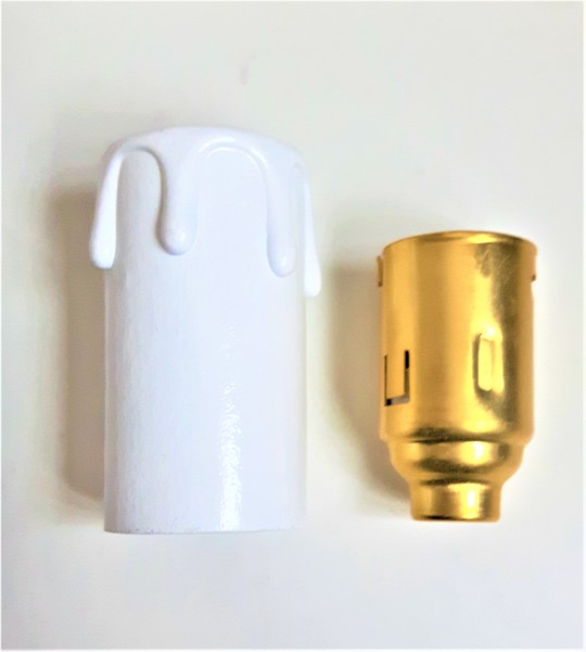 Candle Tube with B22 lamp holder White Drip Card 55mm x 26mm