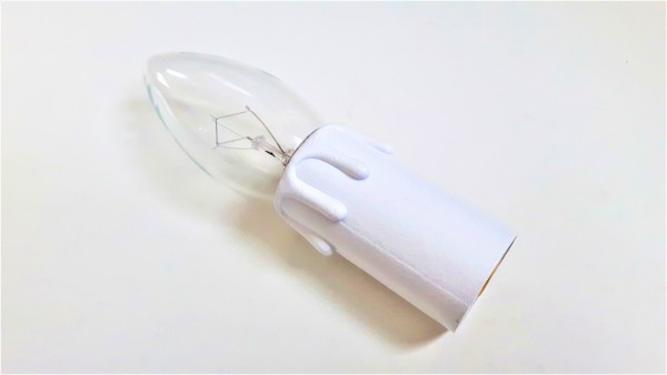 Candle Tube with B22 lamp holder White Drip Card 55mm x 26mm
