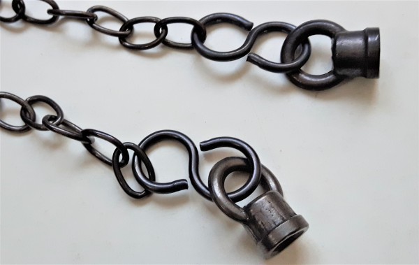 Closed Hoops With Centre Chain M10 Thread in dark bronze