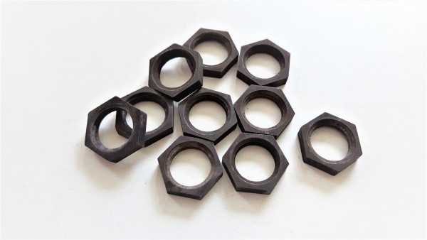 M10 ANTIQUE BRASS HEXAGON NUTS 10MM METRIC THREAD 3MM DEPTH