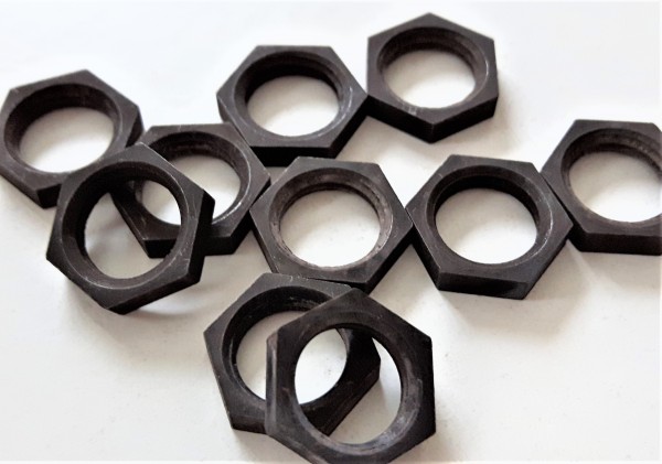 M10 ANTIQUE BRASS HEXAGON NUTS 10MM METRIC THREAD 3MM DEPTH