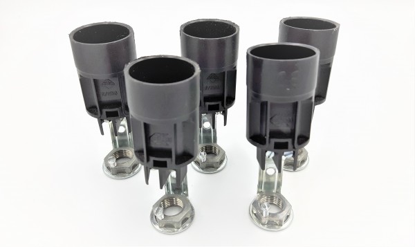 Lamp Holder With Stem - SES E14 - BLACK Total Height 65mm pack of 5