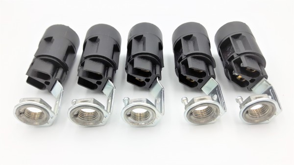 Lamp Holder With Stem - SES E14 - BLACK Total Height 65mm pack of 5