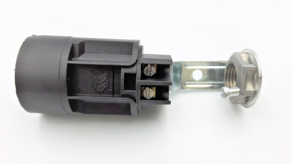 Lamp Holder With Stem - SES E14 - BLACK Total Height 65mm pack of 5