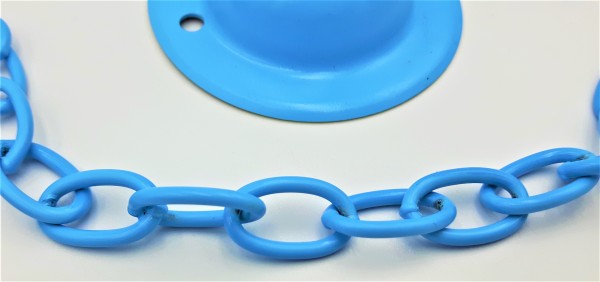 Blue ceiling hook with screws chain and braided flex