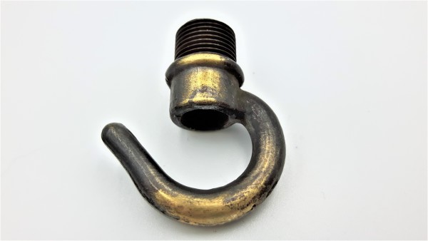 Ceiling hook open hook brushed antique half inch male thread