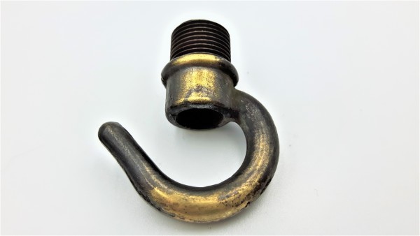 Ceiling hook open hook brushed antique half inch male thread
