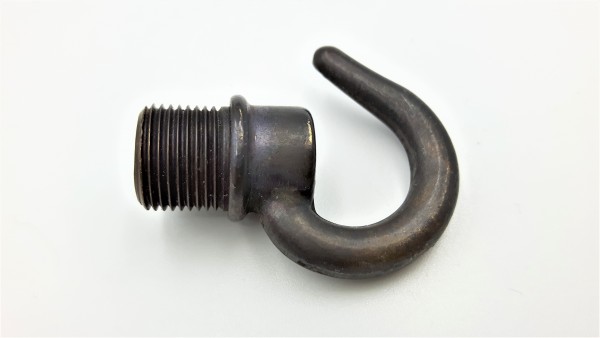 Ceiling hook open hook dark bronze half inch male thread