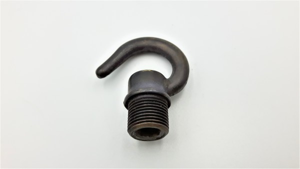 Ceiling hook open hook dark bronze half inch male thread