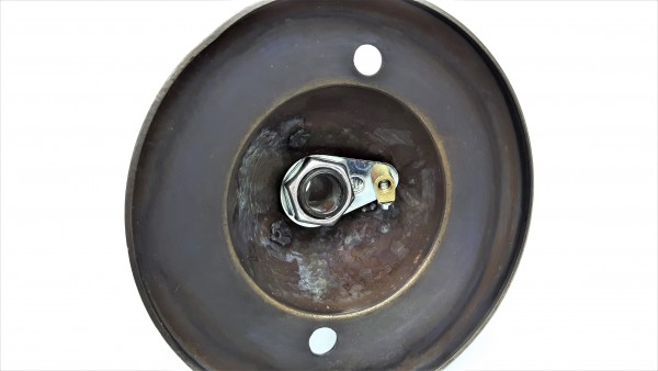 3 hook old bronze finish ceiling pendant plate with centre hook and earth tag