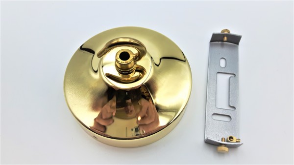 Ceiling rose hook plus strap 100mm dia brass finish
