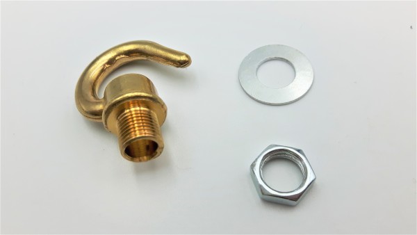 Ceiling rose hook plus strap 100mm dia brass finish