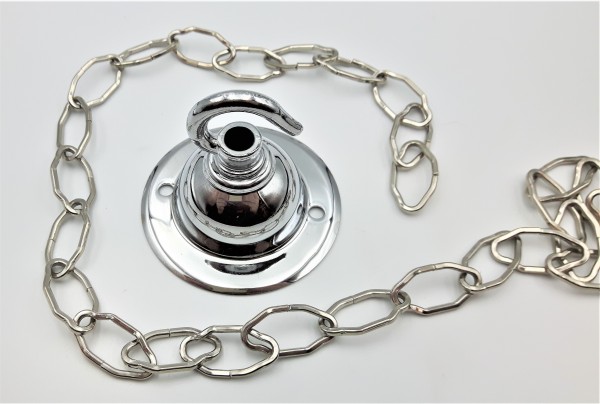 CHANDELIER HOOK CEILING PLATE IN CHROME PLUS 1 METRE OF GOTHIC CHAIN