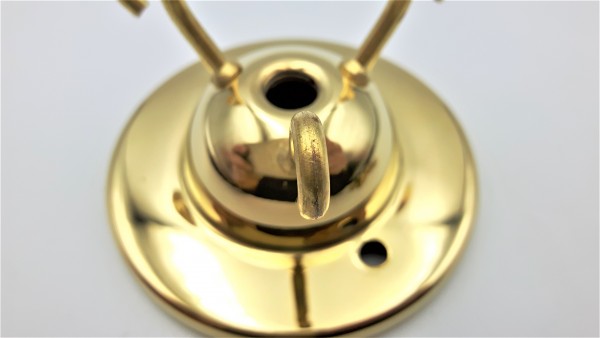 CHANDELIER - LIGHT FITTING 3 HOOK POLISHED CEILING PLATE with 3 x 16 inch lengths of brass plated go