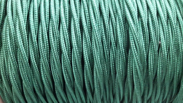 3 Core Braided Silk Lighting Flex Period Cable 0.75mm FOREST GREEN