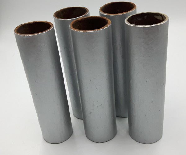 Silver Candle Tubes plain tube Card 100mm x 24mm  