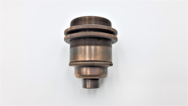 ES E27- 3 part bulb lamp holder aged antique brass effect M10 base