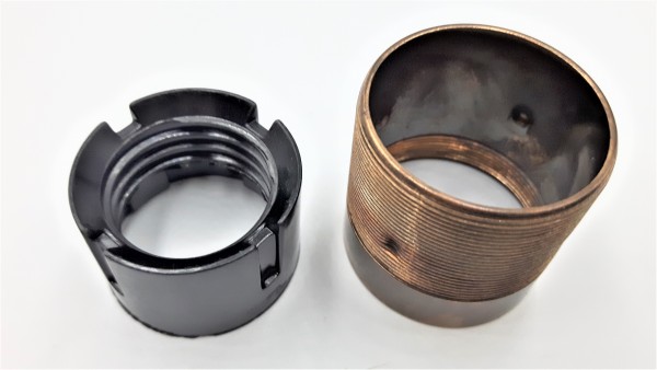 ES E27- 3 part bulb lamp holder aged antique brass effect M10 base