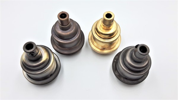 ES E27 lamp holder solid brass with matching cord grip various finishes