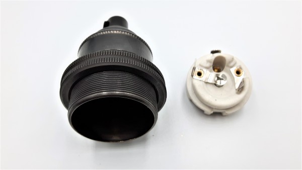 ES E27 lamp holder solid brass with matching cord grip various finishes