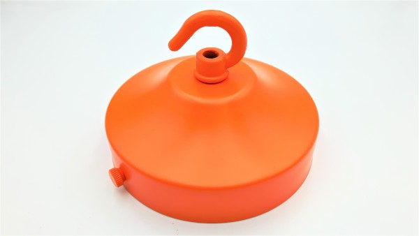 Ceiling rose hook plus strap 100mm dia orange finish 
