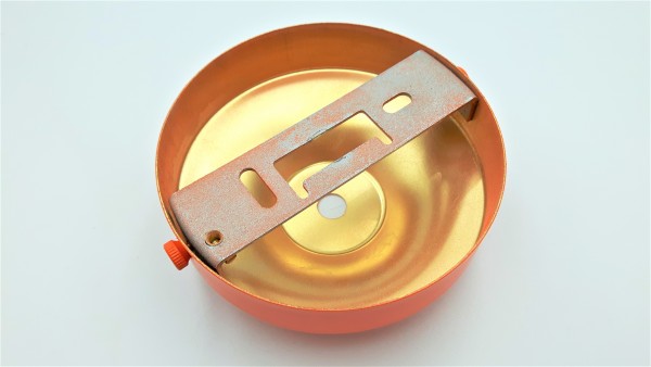 Ceiling rose hook plus strap 100mm dia orange finish 