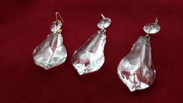 Large crystal chandelier pear drop pinned in nickel brass or antique