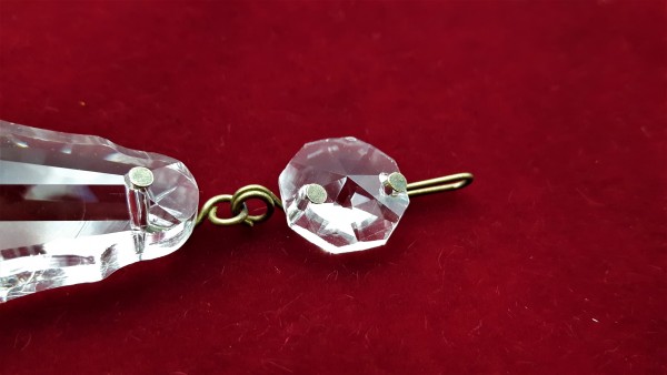 Large crystal chandelier pear drop pinned in nickel brass or antique