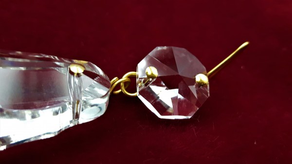 Large crystal chandelier pear drop pinned in nickel brass or antique