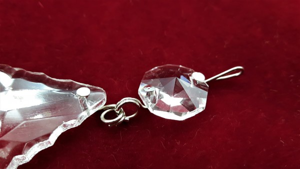 Small Crystal Chandelier Drop Maple Leaf Pinned In Nickel Brass Or Antique 