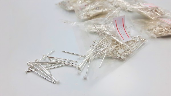 100 bright silver coloured Chandelier Pins 2mm pin head Various 16mm - 26mm lengths