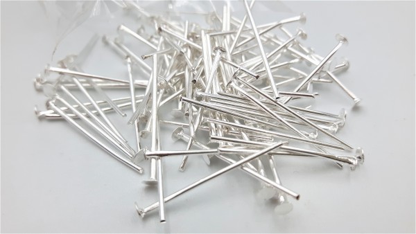 100 bright silver coloured Chandelier Pins 2mm pin head Various 16mm - 26mm lengths
