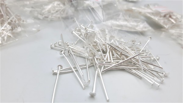 100 bright silver coloured Chandelier Pins 2mm pin head Various 16mm - 26mm lengths