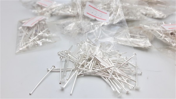 100 bright silver coloured Chandelier Pins 2mm pin head Various 16mm - 26mm lengths