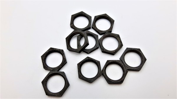 M10 ANTIQUE BRASS HEXAGON NUTS 10MM METRIC THREAD 3MM DEPTH