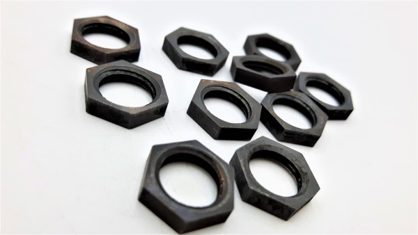 M10 ANTIQUE BRASS HEXAGON NUTS 10MM METRIC THREAD 3MM DEPTH